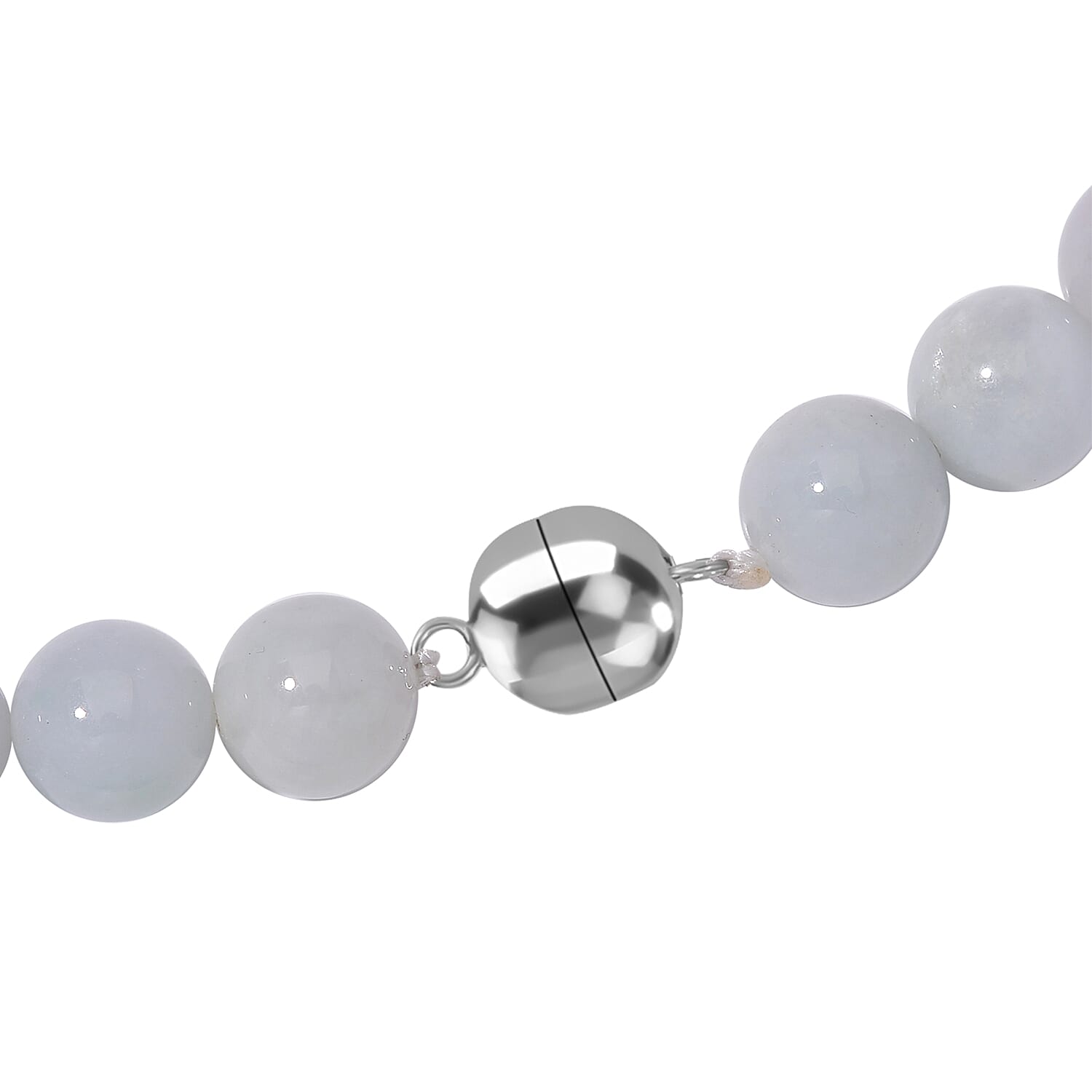 Biggest Jade Offer - Natural Type A  Jadeite Necklace With Pixiu Carving & Magnetic Clasp (Size  22) in Rhodium Overlay Sterling Silver 600.0 Ct.