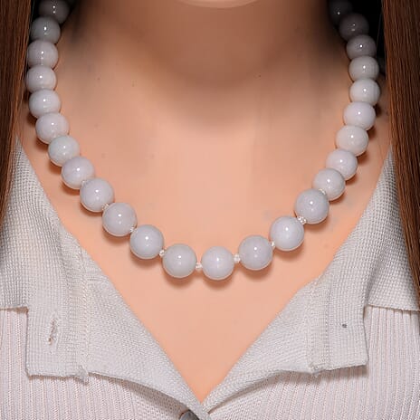 Natural Type A Jadeite Necklace (Size - 20) With Sterling Silver Magnetic Clasp 660.000 Ct