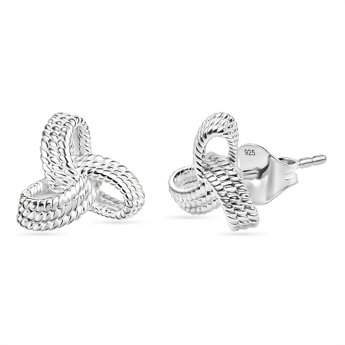 Sterling Silver Knot Earring With Push Back