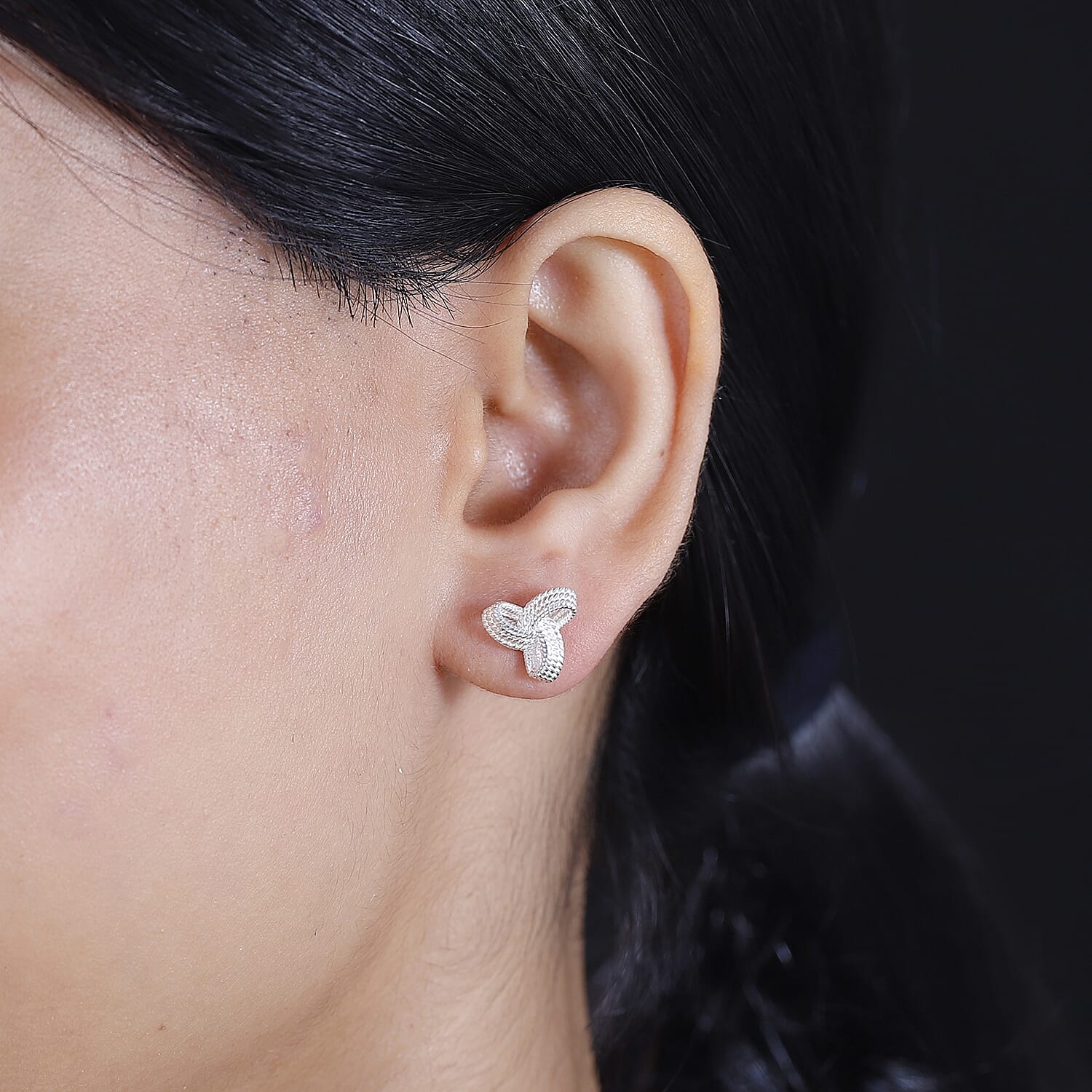 Sterling Silver Knot Earring With Push Back