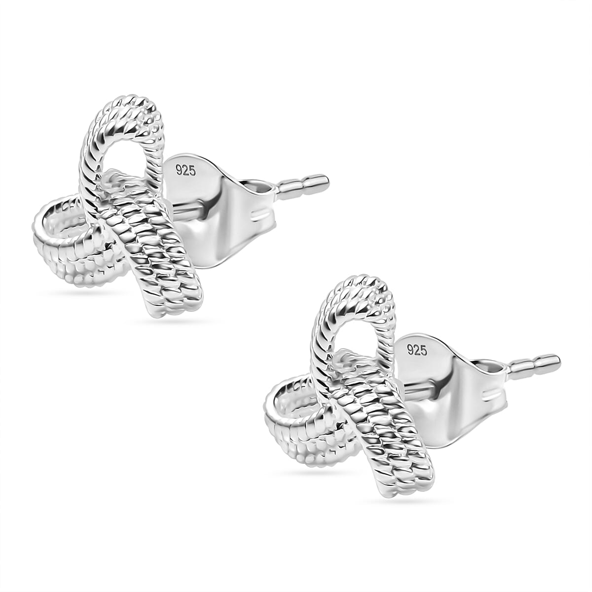 Sterling Silver Knot Earring With Push Back