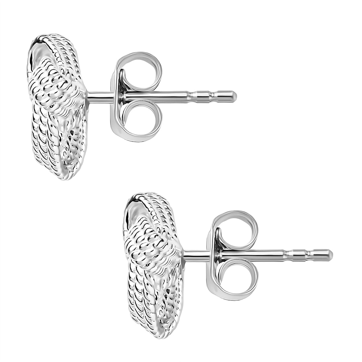Sterling Silver Knot Earring With Push Back