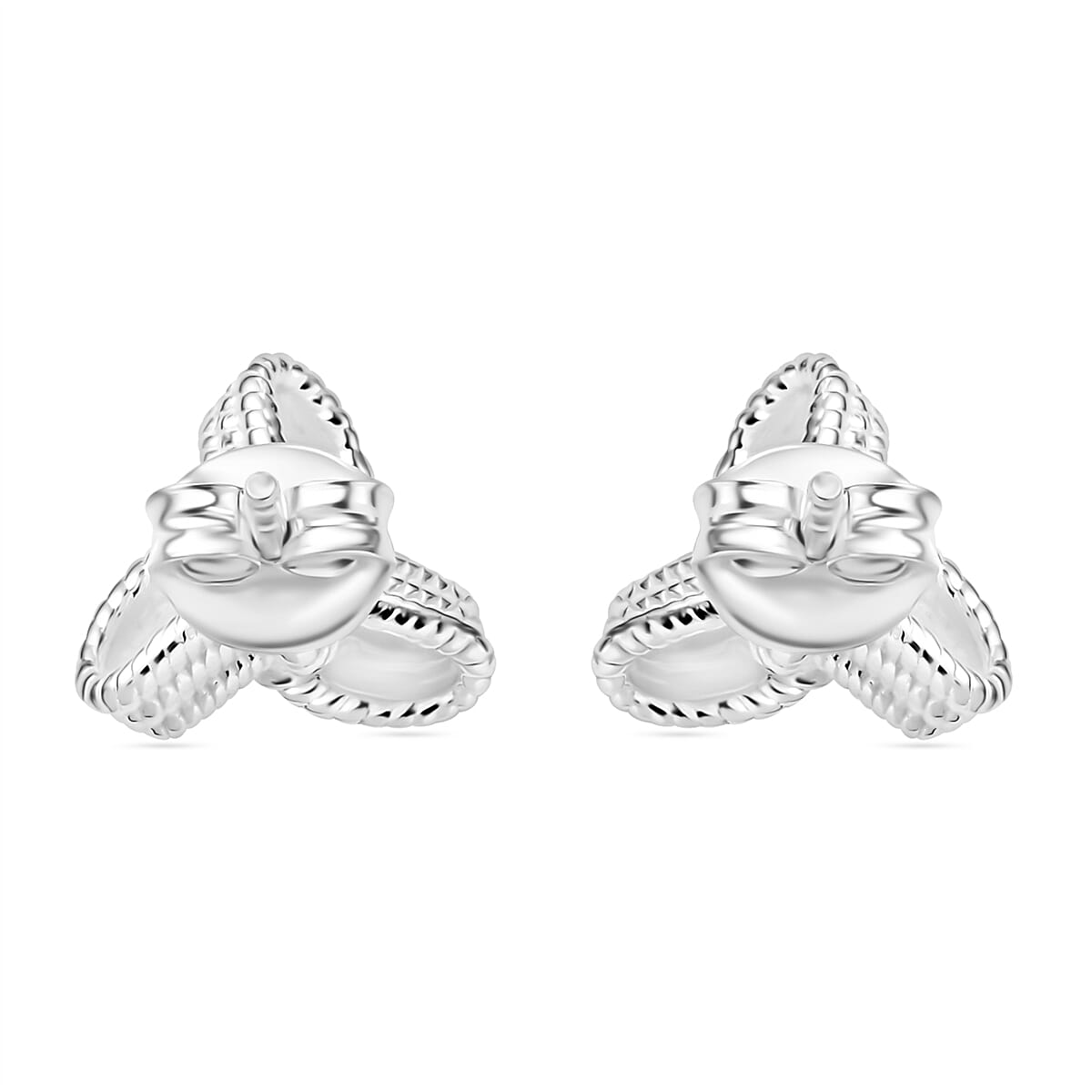 Sterling Silver Knot Earring With Push Back