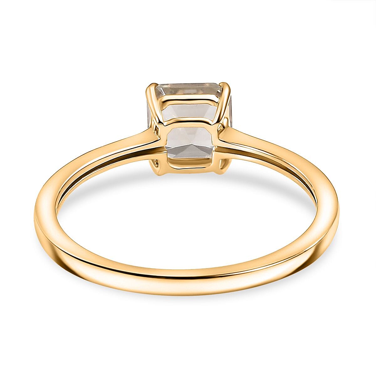 9K Yellow Gold Asscher Cut AAA Turkizite Solitaire Ring 1.180  Ct.
