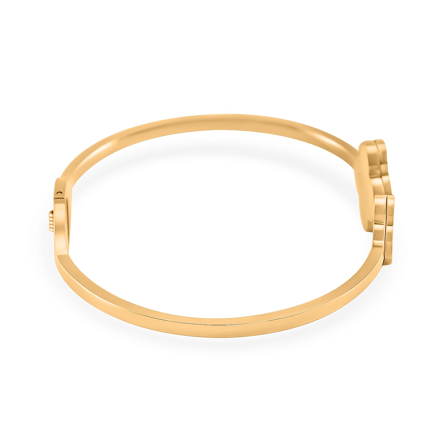 White Mother Of Pearl Bangle in Yellow Tone (Size - 7)