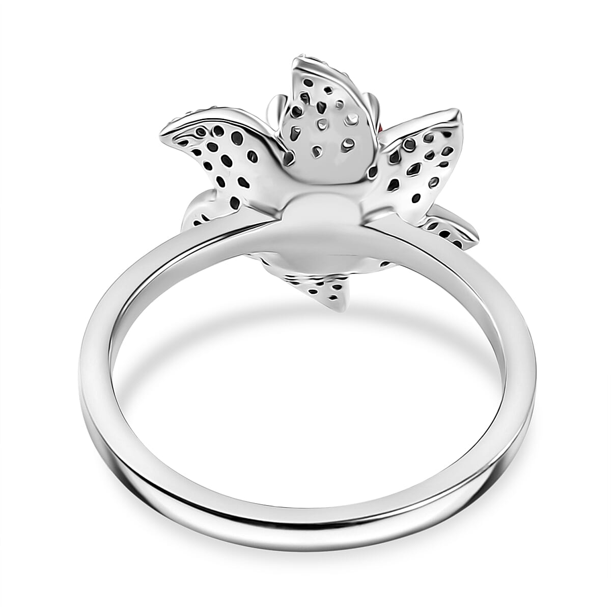 Salamanca Fire Opal & White Zircon Ring in Rhodium Overlay Sterling Silver 1.84 ct Salamanca Fire Opal & White Zircon Ring in Rhodium Overlay Sterling Silver 1.84 ct