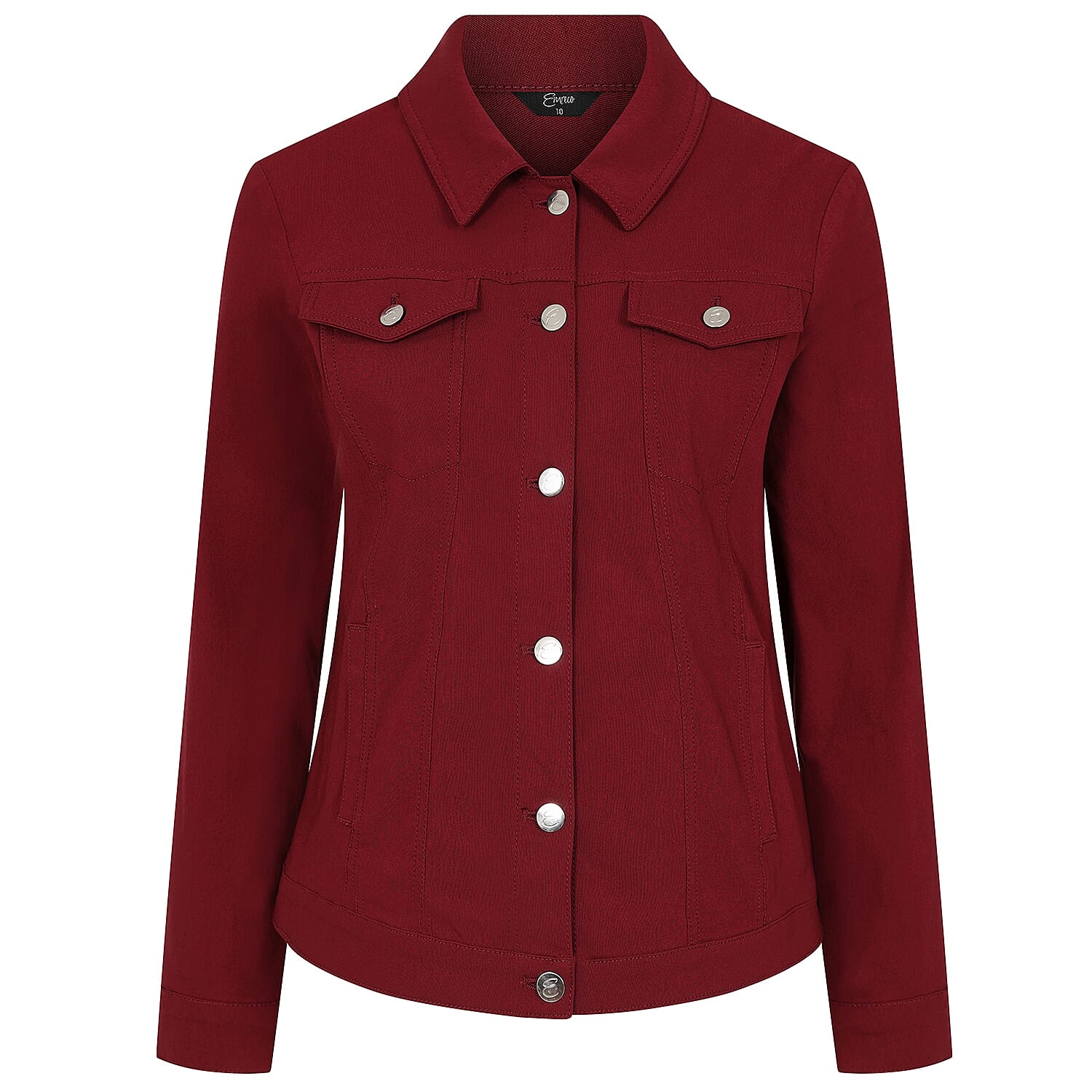 Emreco Jean Style Bengaline Jacket - Rich Cranberry