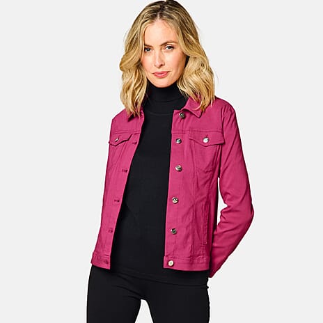 Emreco Jean Style Bengaline Jacket (Size 10) - Winter Rasberry