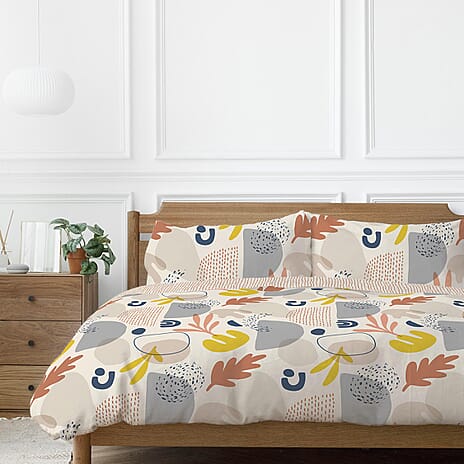 Anisa Abstract Pattern Duvet Cover Set (Size King) - Terracotta
