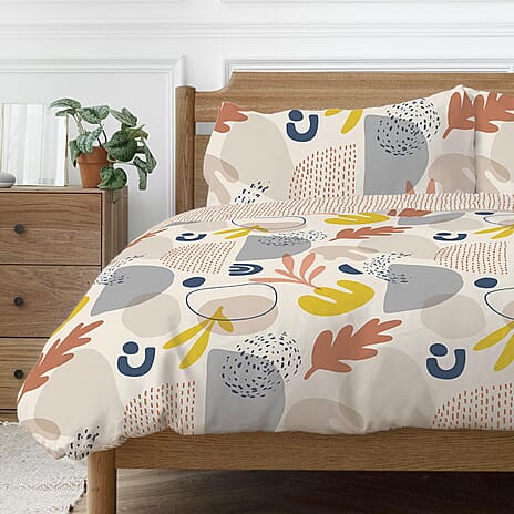 Anisa Abstract Pattern Duvet Cover Set (Size King) - Terracotta