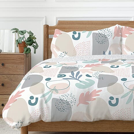 One Time Closeout - Anisa Abstract Pattern Duvet Cover Set (Size Double) - Silver