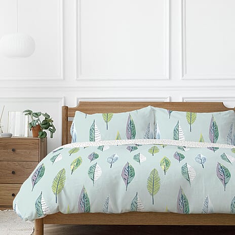 One Time Closeout - Copenhagen Home Flynn Duck Egg Duvet Cover Set (Size Single) - Blue