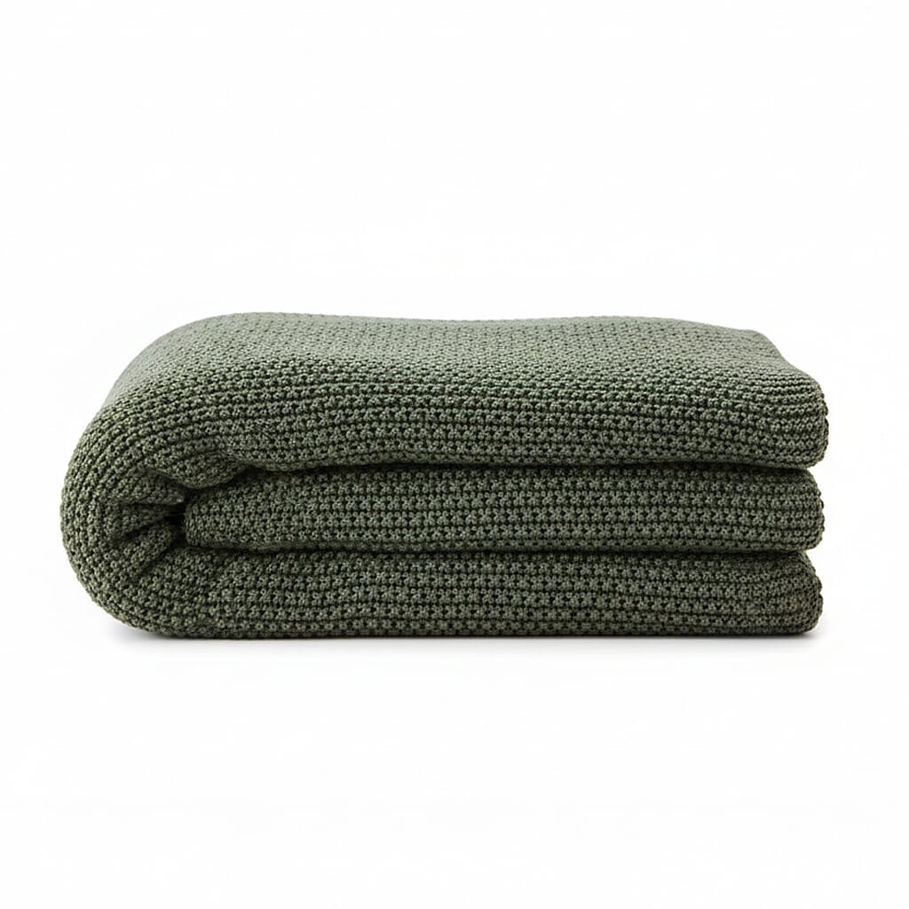 Acrylic Throw Blanket (Size 125x180 cm) - Light Green