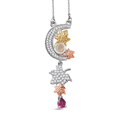 GP Italian Garden Collection- Multi Gemstone Necklace (Size - 20) in 18k Yellow Gold Vermeil Overlay in Sterling Silver 1.18 Ct