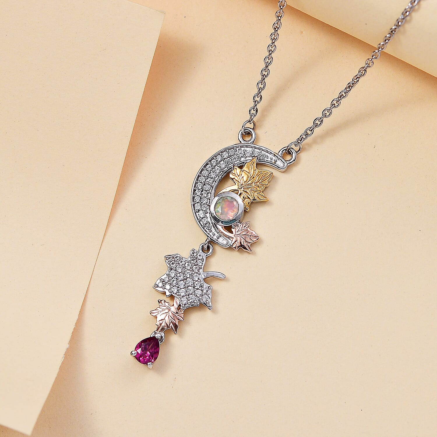 GP Italian Garden Collection- Multi Gemstone Necklace (Size - 20) in 18k Yellow Gold Vermeil Overlay in Sterling Silver 1.18 Ct
