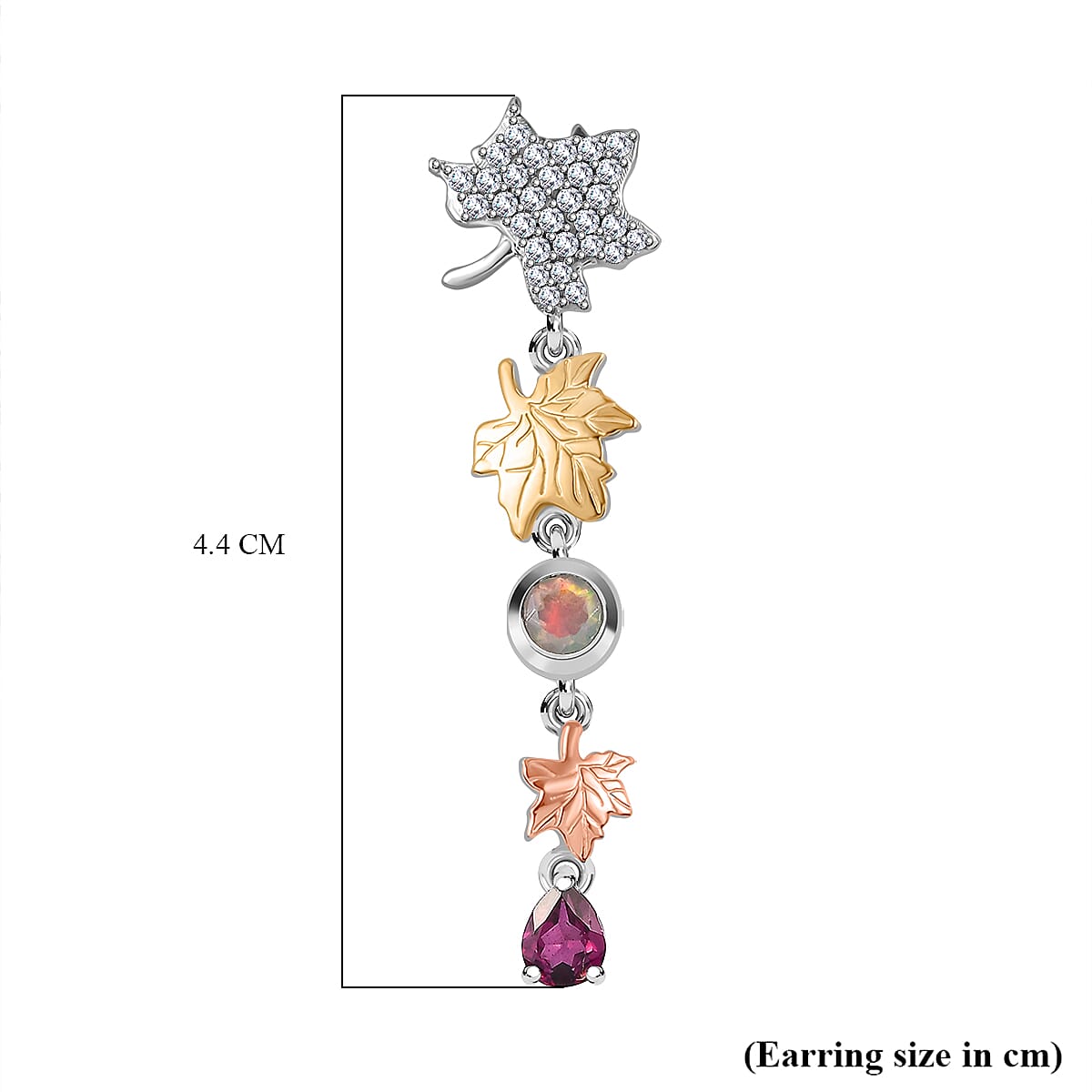 GP Italian Garden Collection - Ethiopian Opal, Rhodolite Garnet, Blue Sapphire & White Zircon Dangling Earring Sterling Silver 2.80 Ct.