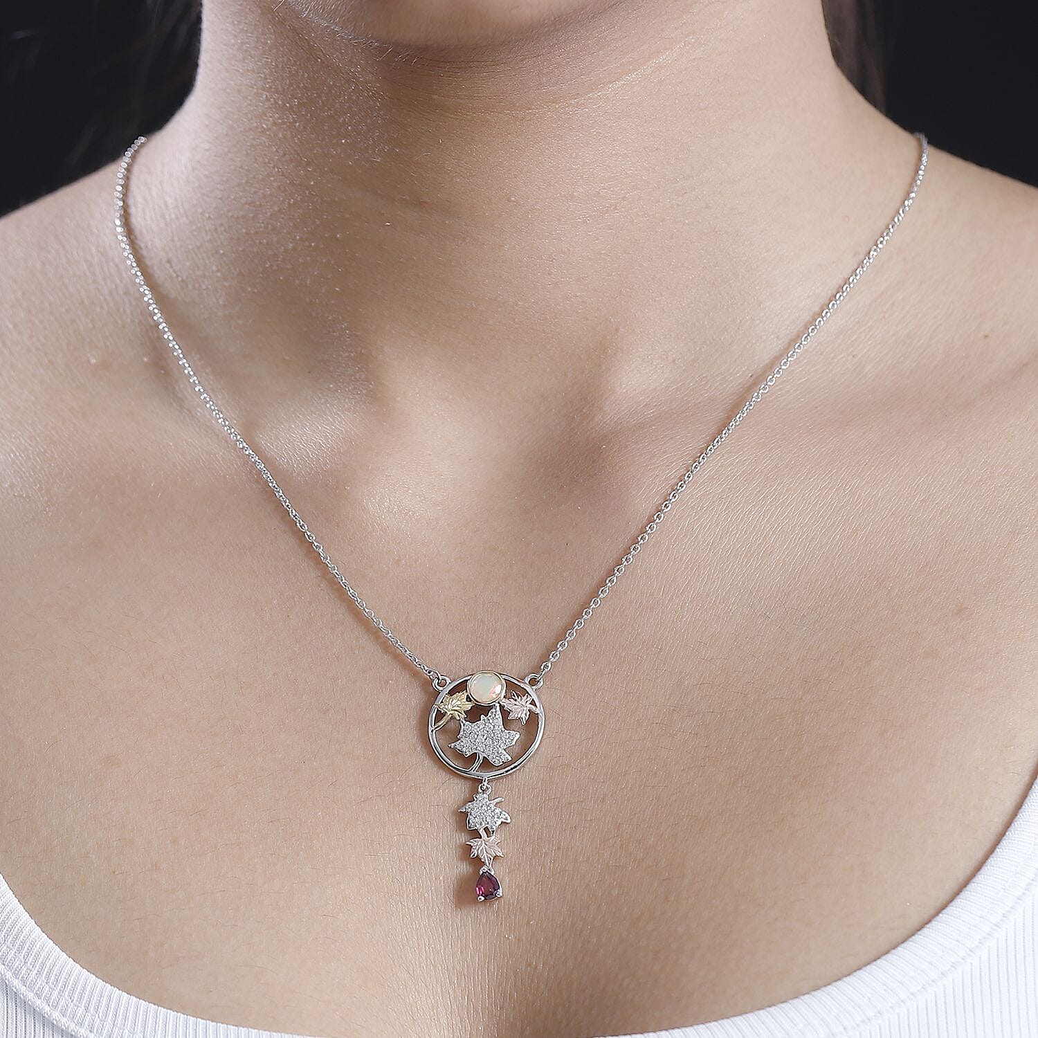 GP Italian Garden Collection- Multi-Gemstone Necklace (Size - 20) in 18K Yellow Gold Vermeil Plated in Sterling Silver 1.19 Ct