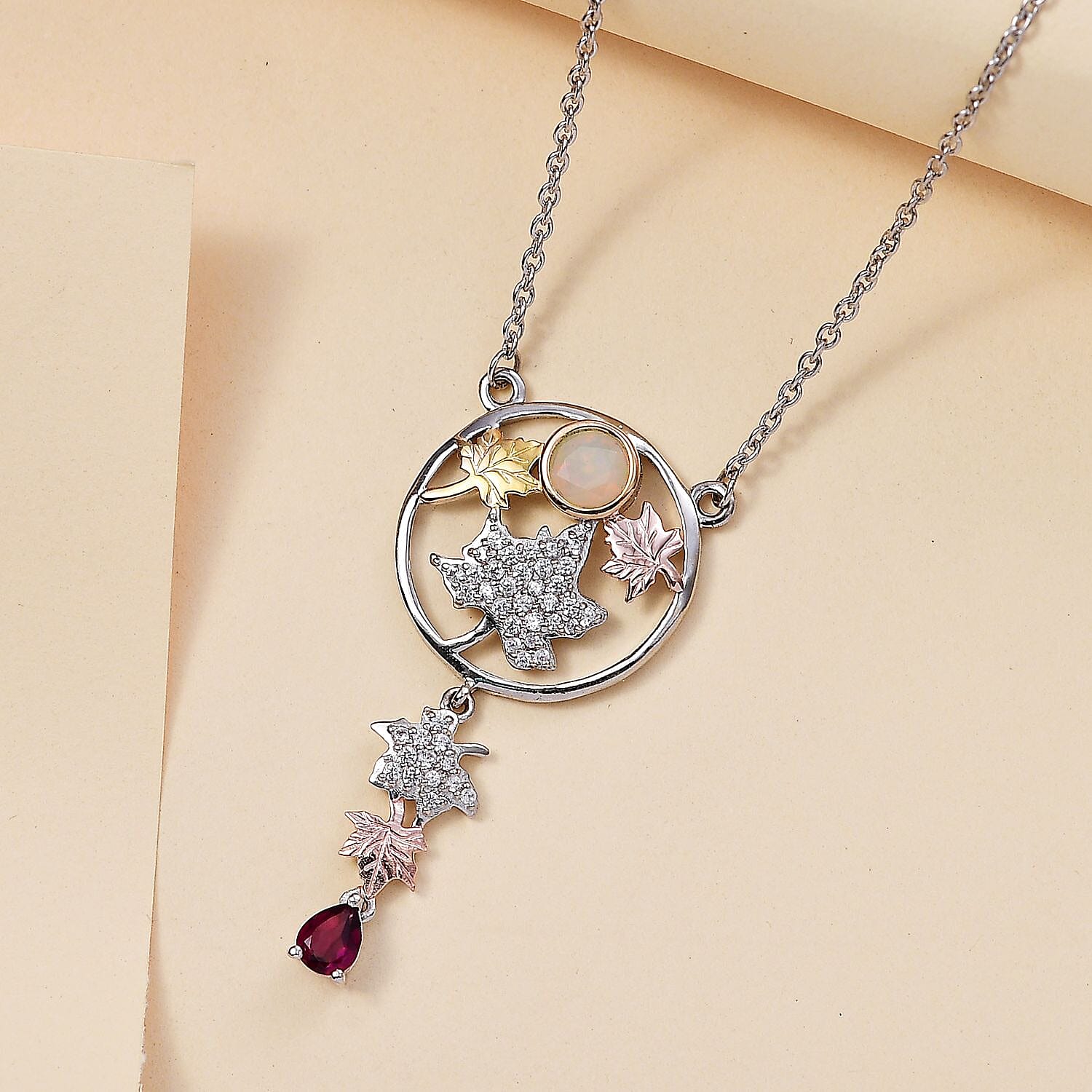 GP Italian Garden Collection- Multi-Gemstone Necklace (Size - 20) in 18K Yellow Gold Vermeil Plated in Sterling Silver 1.19 Ct