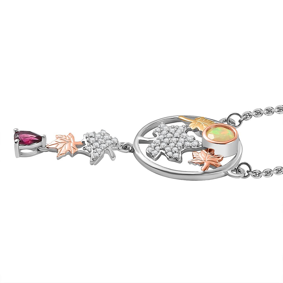 GP Italian Garden Collection- Multi-Gemstone Necklace (Size - 20) in 18K Yellow Gold Vermeil Plated in Sterling Silver 1.19 Ct