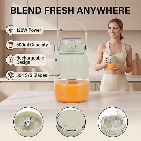 Blend and Go! Portable and Recharageable Blender (500ml) - Green