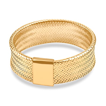 Maestro Collection - 9K Yellow Gold Stretchable Mesh Ring            (Size Medium-Large)