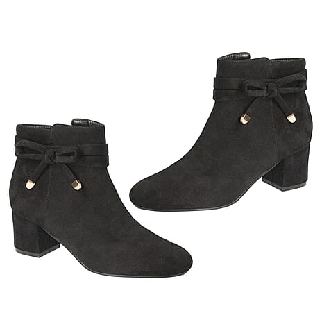 Mens Shoe (Size 3) - Black Microsuede
