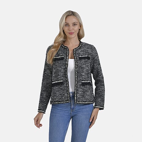 La Marey Classic Twill Jacket (Size M) - Black - White Plaid