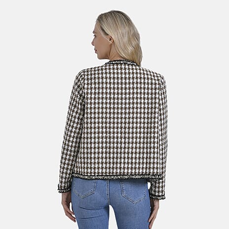 La Marey Classic Twill Jacket (Size 20 to 22) - Brown & White