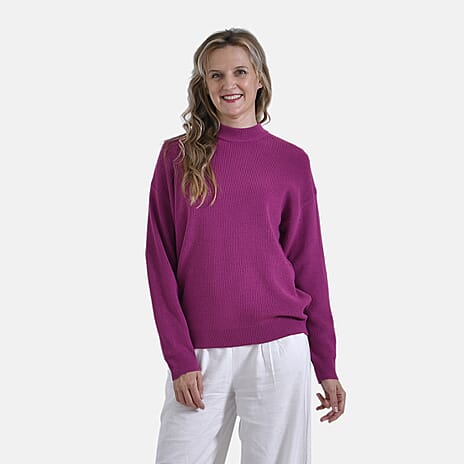 La Marey Classic Crewneck Jumper (Size L) - Plum Red