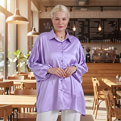 & Maisi Printed Top (Size - L-XL) - Purple & Purple