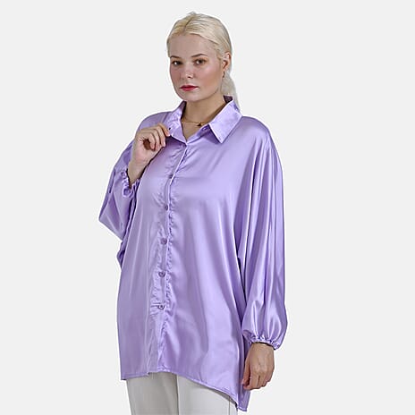 & Maisi Printed Top (Size - L-XL) - Purple & Purple