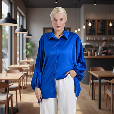 & Maisi Printed Top (Size - L-XL) - Blue & Purple