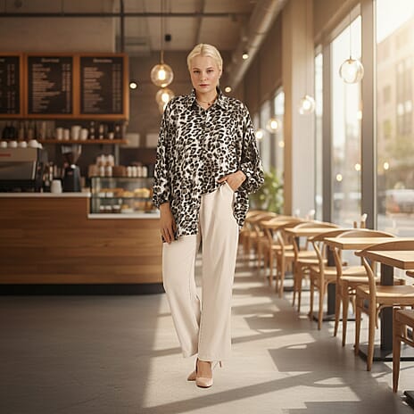 & Maisi Leopard Top (Size - L-XL) - Black & Black