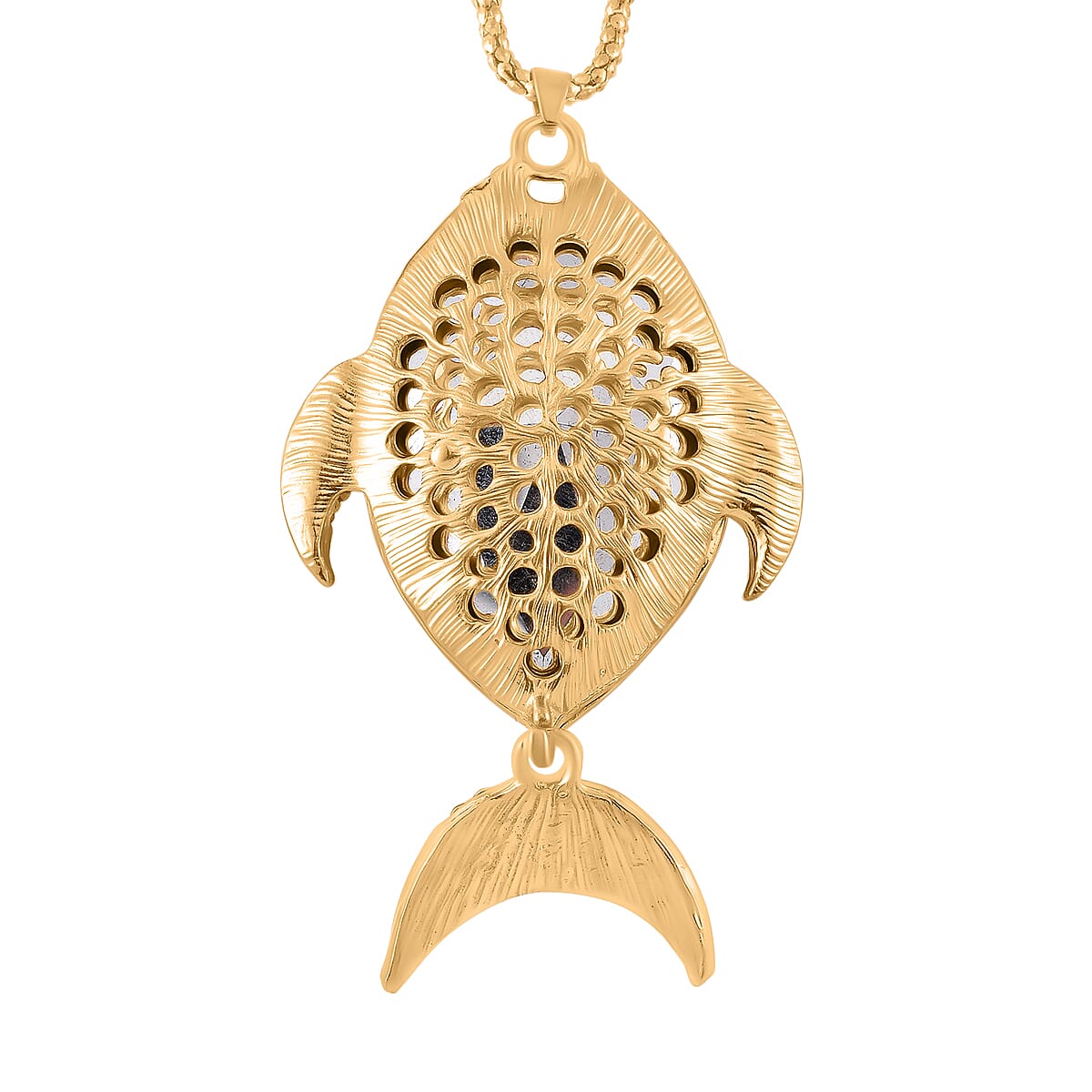 Black & White Fish Crystal Necklace (Size - 24)