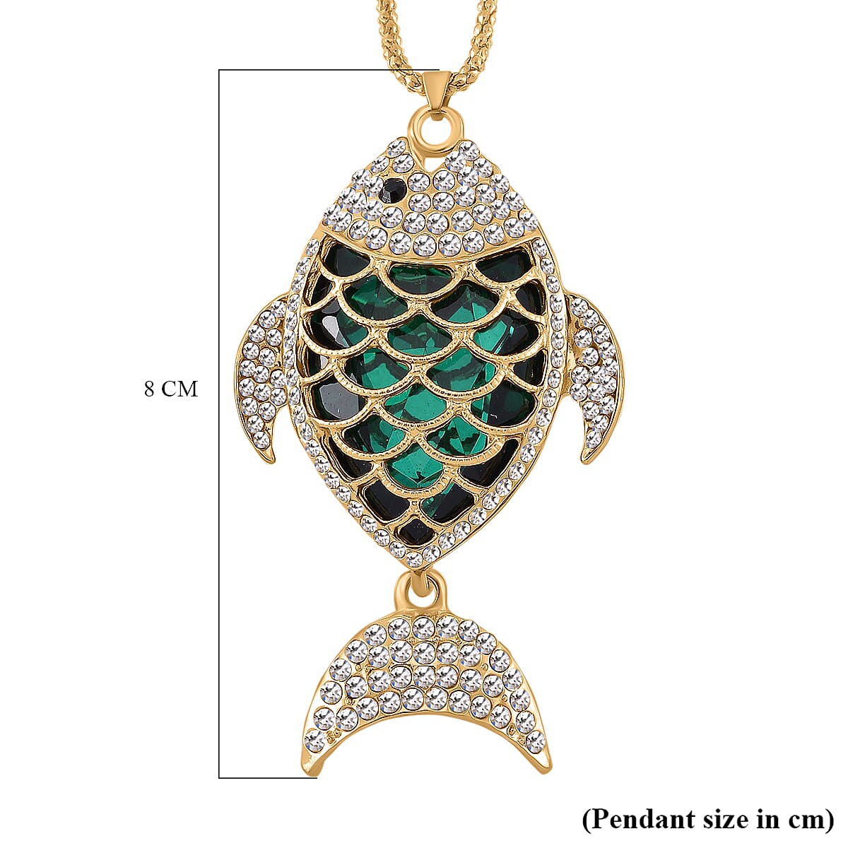 Black & White Fish Crystal Necklace (Size - 24)