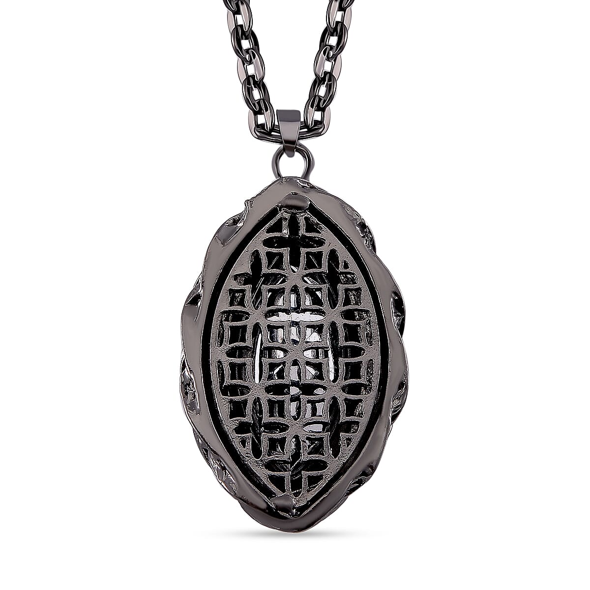 Grey & Neon Green Crystal Necklace (Size - 24)