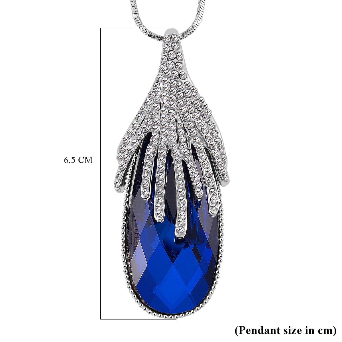 Blue & White Crystal Necklace (Size - 24)