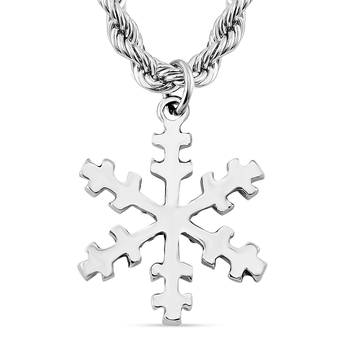 White Crystal Snowflake Necklace (Size - 20)