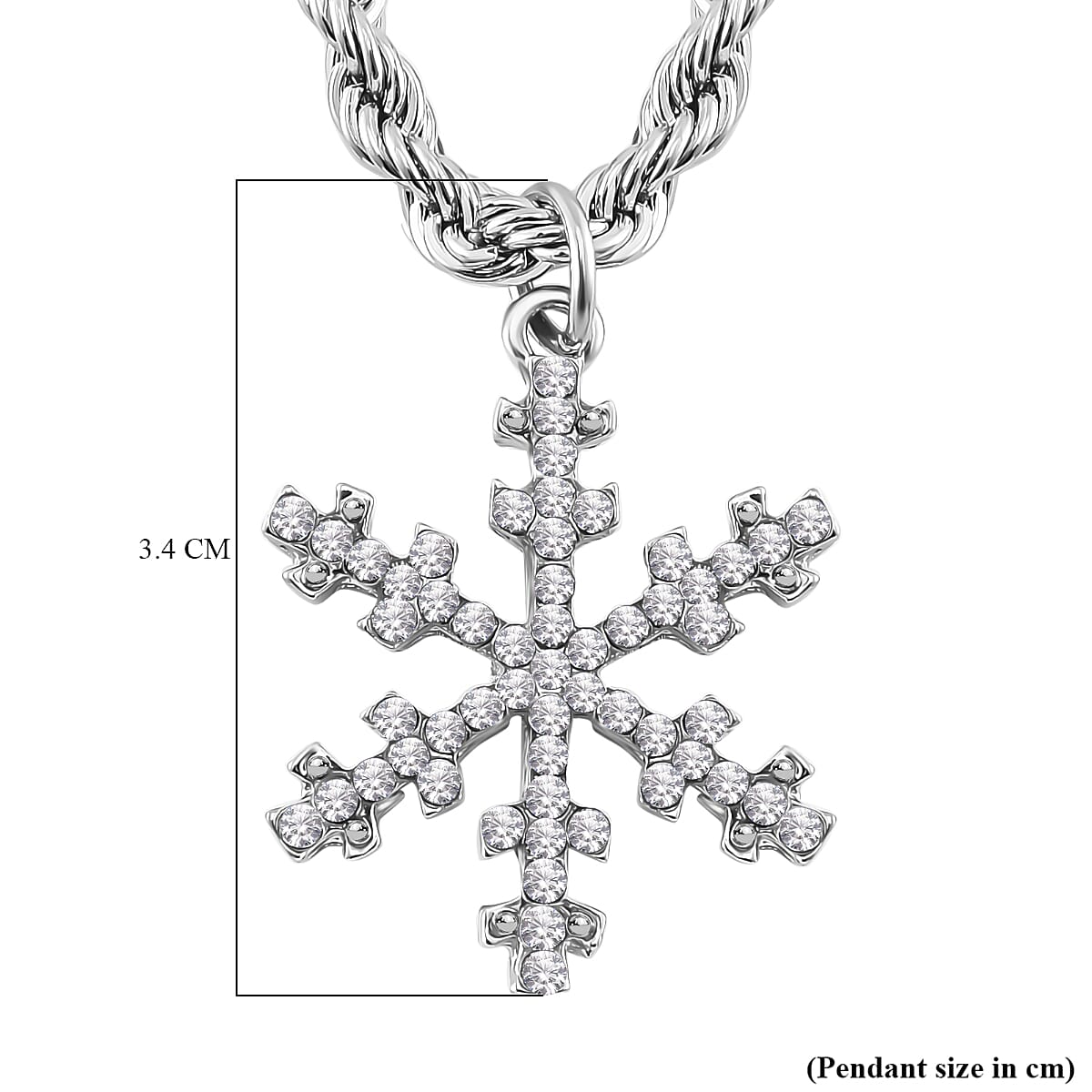 White Crystal Snowflake Necklace (Size - 20)