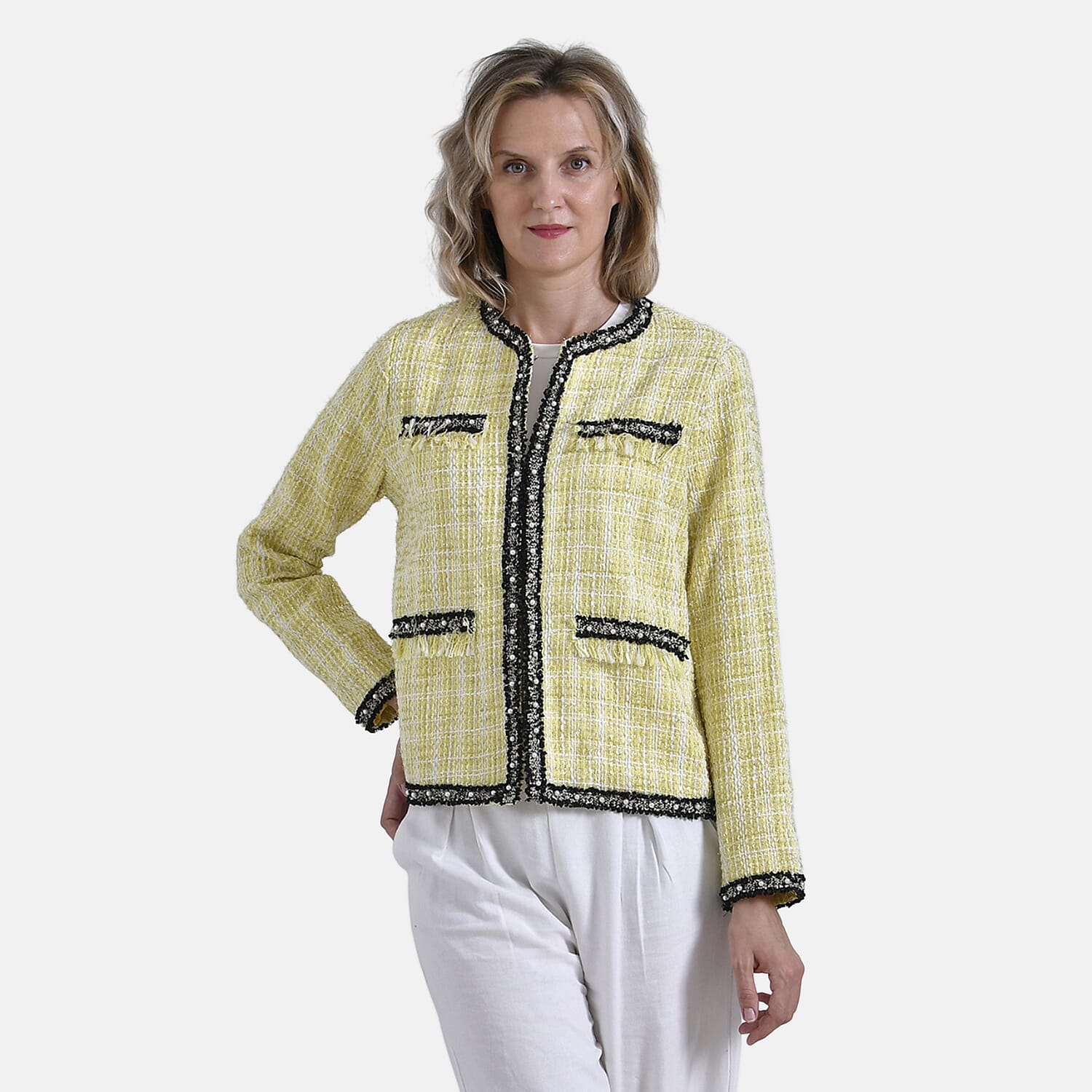 La-Marey-Plaid-Jacket-Size-58x1-cm-Yellow-White
