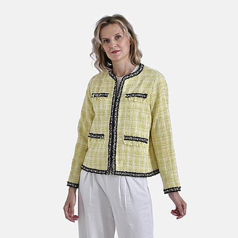 BUYERS BIRTHDAY MEGA DEAL - - Maisi Classic Jacket With Decorative Pockets (Size S 8 TO 10) - Yellow