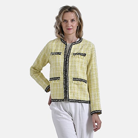 - Maisi Classic Twill Jacket With Decorative Pockets (Size XXL) - Yellow