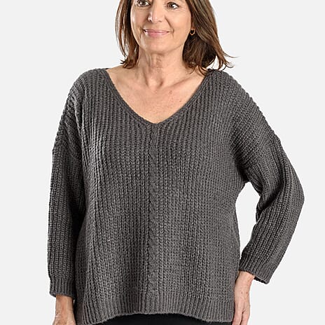 EMMA Cable Knit Jumper (Size - 8 to 14) - Grey