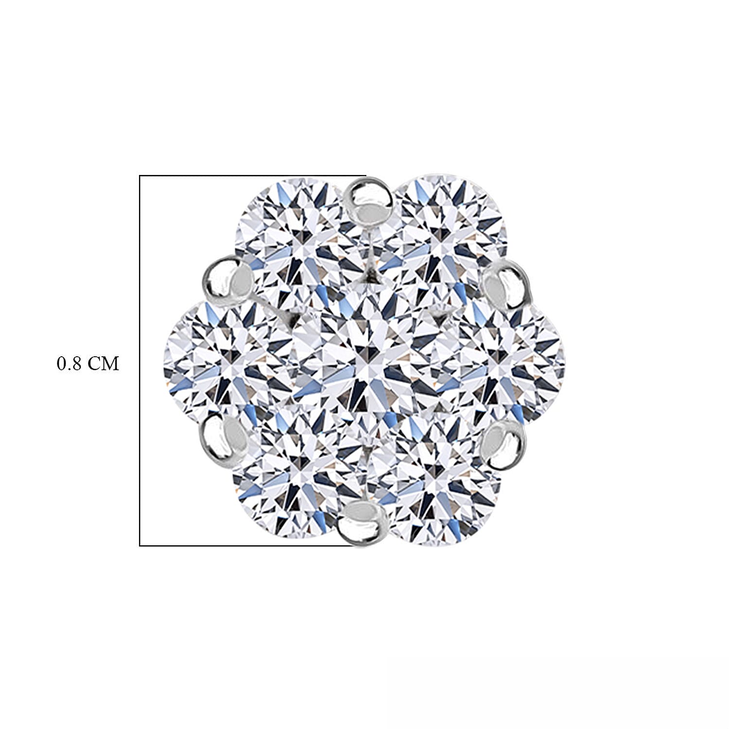 Luxuriant - Pressure Set Lab Grown Diamond (SI-GH) Push Back Earrings in Platinum Overlay Sterling Silver 0.51 Ct.