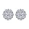 Luxuriant Diamond 0.5 Ct. Lab Grown Diamond Stud Floral Earrings in Rhodium Sterling Silver