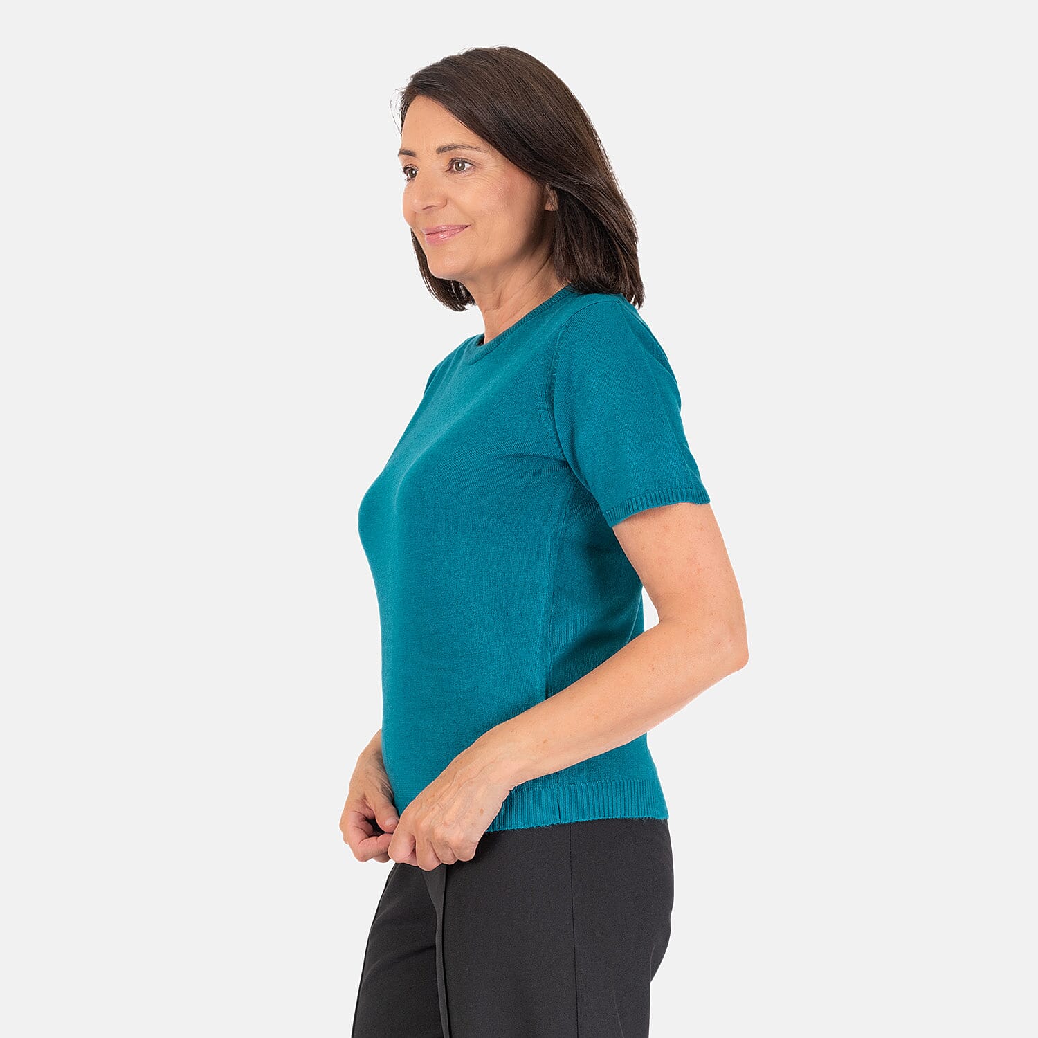 Pure & Natural Crew Neck Short Sleeves Jumper - Blue