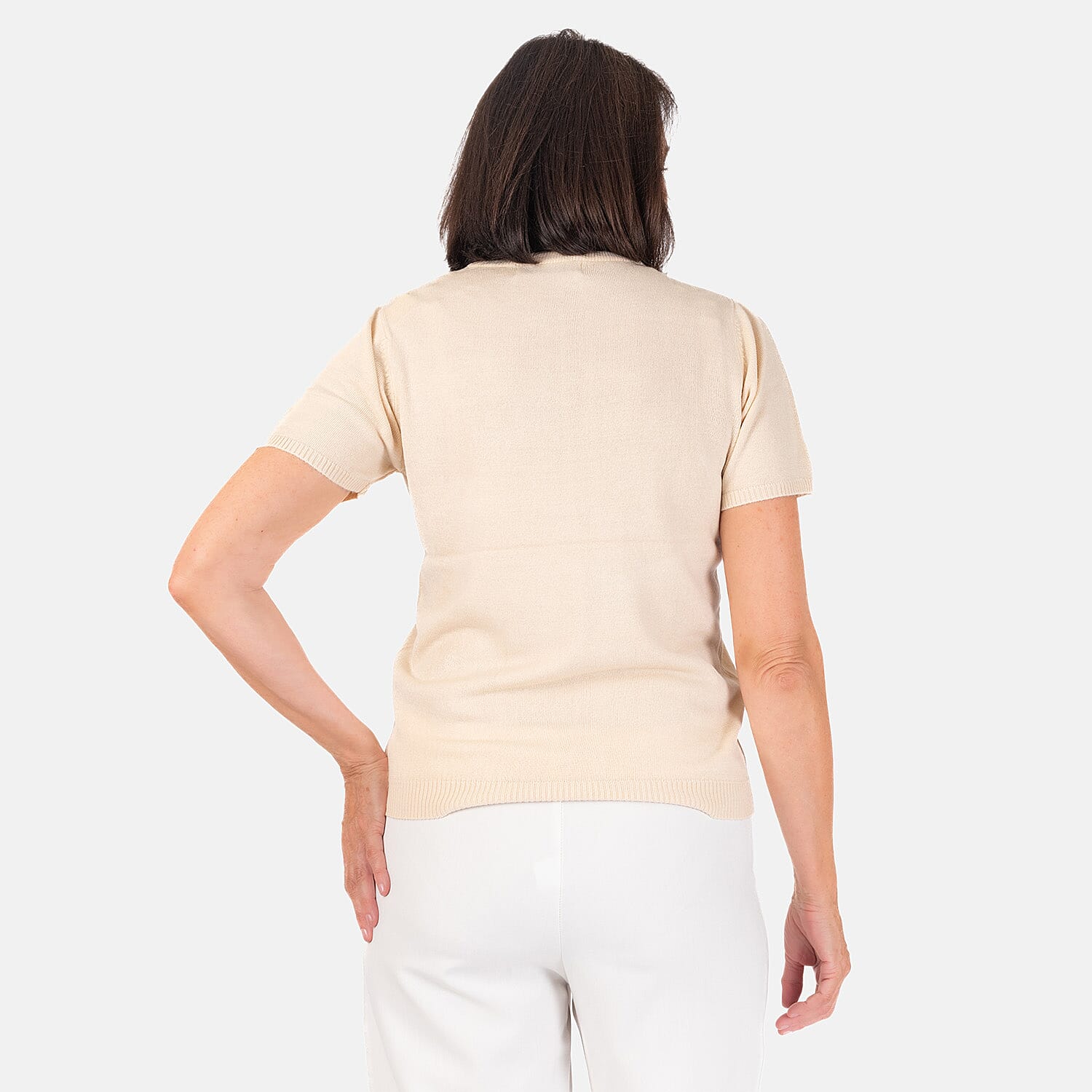 Pure and Natural Crew Neck Short Sleeves Jumper