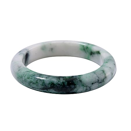 The Paradigm of Rarity - Natural Type A Bi Colour Jadeite Bangle (Size 7.5) 348.0 Ct.