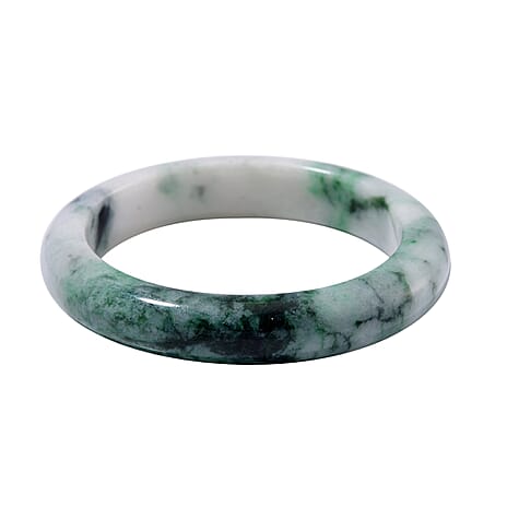 The Paradigm of Rarity- Natural Type A Bi Colour Jadeite Bangle (Size 7.5) 348 Ct
