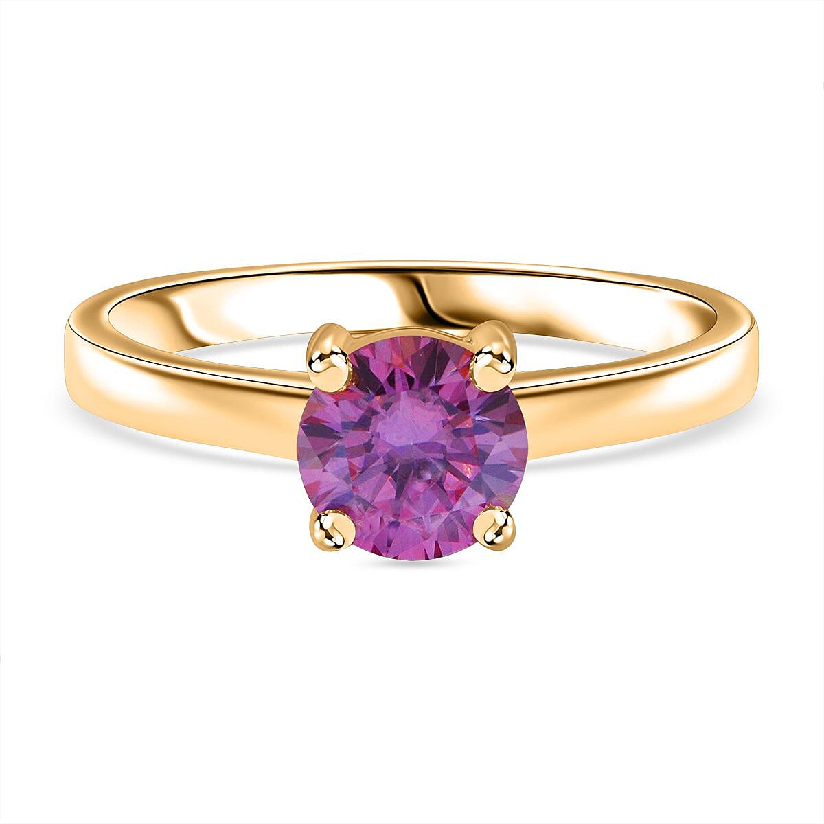The Ultimate Moissanite Deal - Pink Moissanite Ring in Yellow Gold Vermeil Sterling Silver 1.00 ct
